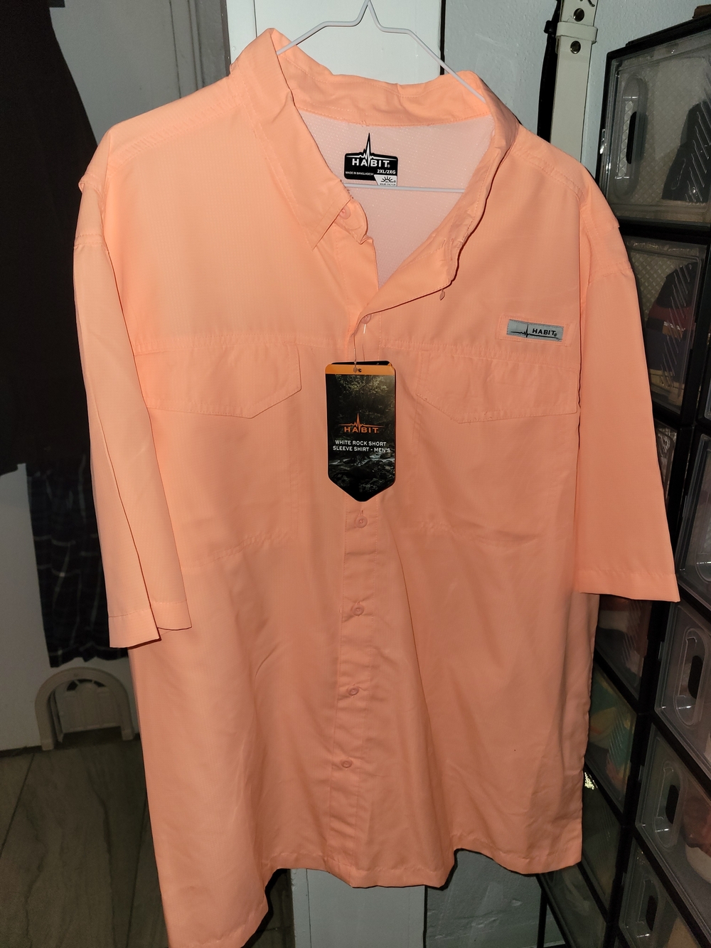 Men’s Short-Sleeve Button Shirt - Peach